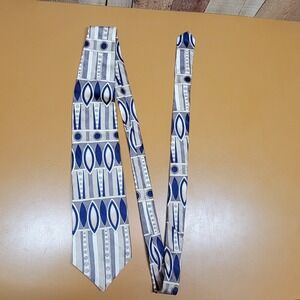 Alexander Lloyd Mens XL Geometric Print Silk Tie Handmade Monterey Bay USA